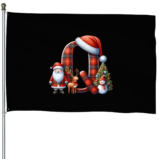 Merry Christmas, Christmas Retro House Flags