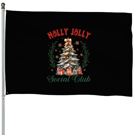 Holly Jolly Nutcracker, Merry Christmas House Flags
