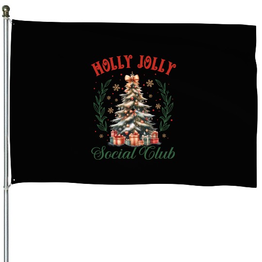 Holly Jolly Nutcracker, Merry Christmas House Flags