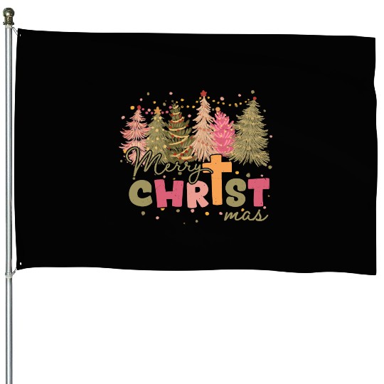 Merry Christmas, Christmas Tree House Flags