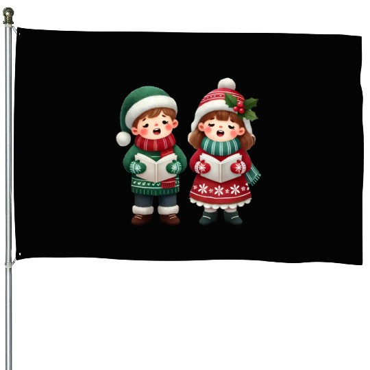 Merry Christmas, Christmas Retro House Flags
