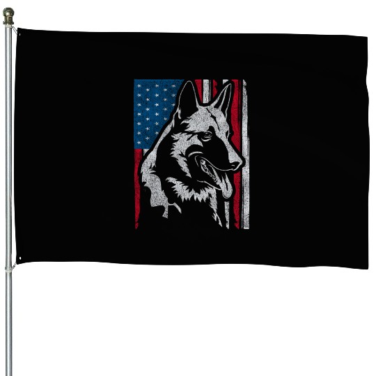 Patriotic Animal Dog Owner Gift US Flag House Flags