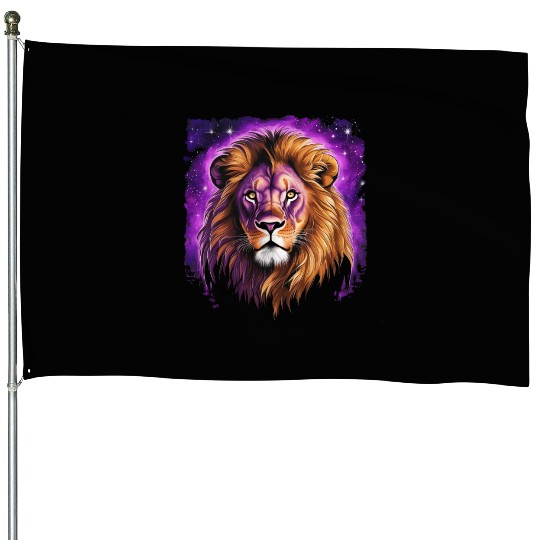 Starry Night House Flags design of lion Rembrandt style