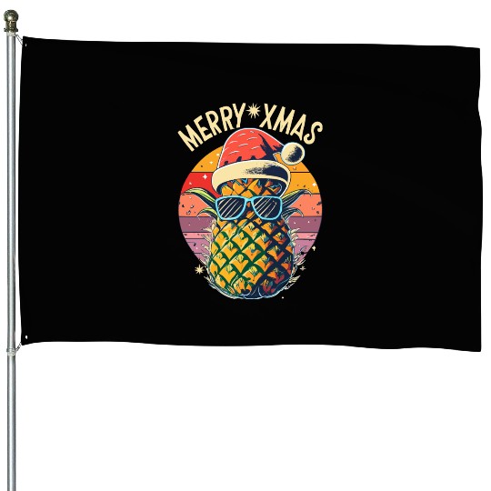 Pineapple Christmas House Flags