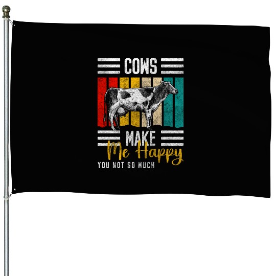 Cows Stable Moo Grazing Animal House Flags