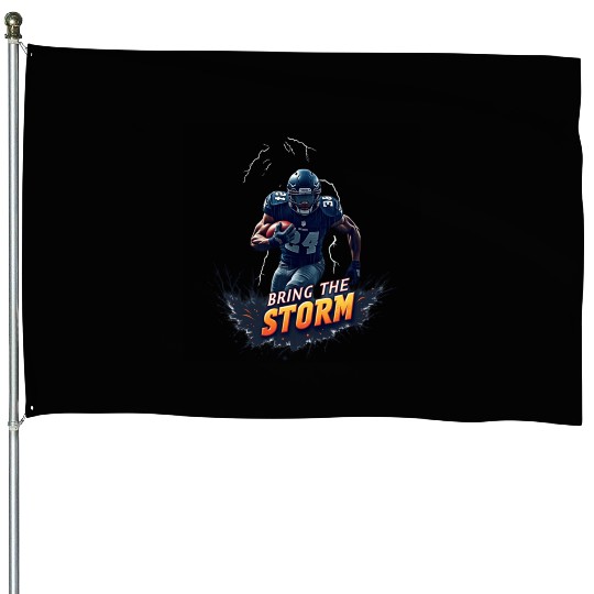 Bring the Storm: Electrifying Football Action House Flags