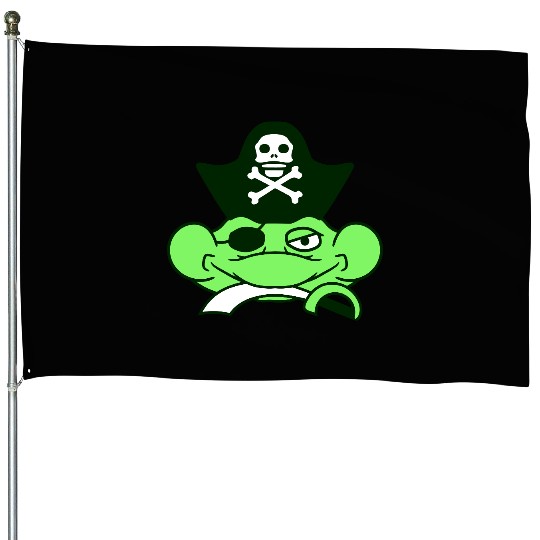 Frog Captain Hat Toad Funny Cool Comic Cartoon Fun House Flags