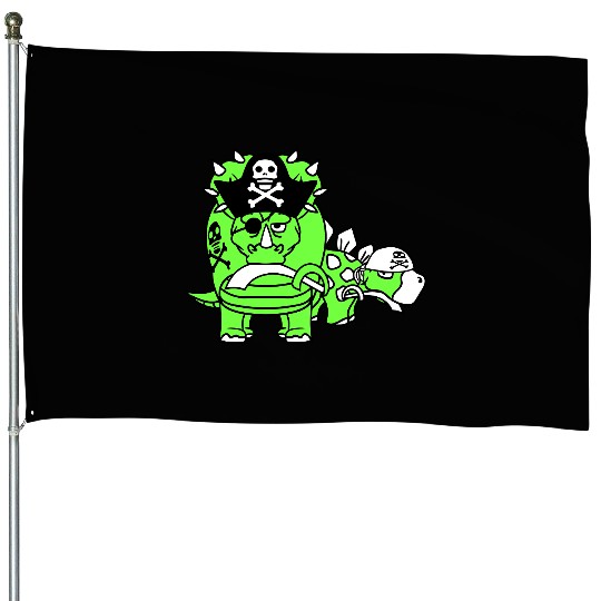 Triceratops Stegosaurus 2 Dinosaur Pirates Dinos House Flags