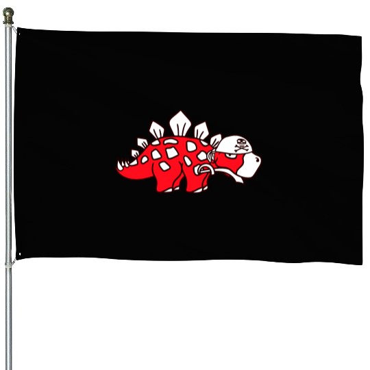 Stegosaurus Dinosaur Sabre Pirate Captain Dino Fun House Flags
