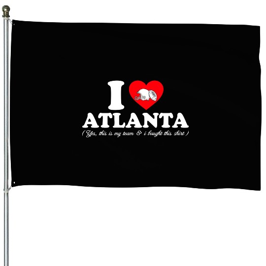 Groovy I Love Atlanta House Flags