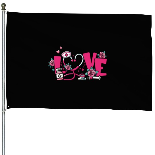 Valentines Day, Valentine Retro House Flags