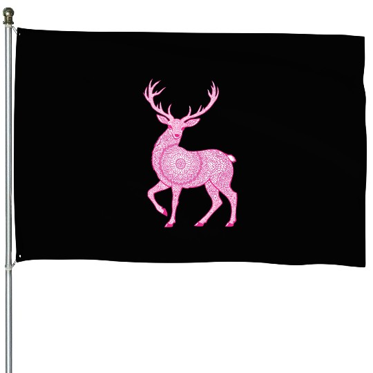 Mandala Hirsch Deer Mystical Madalas House Flags