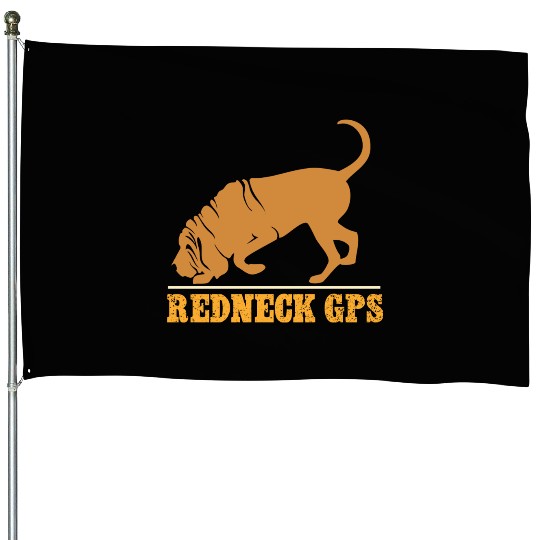 Redneck GPS | Funny Bloodhound | NickerStickers® House Flags