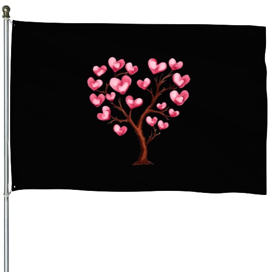 Heart Tree, Valentines Day House Flags