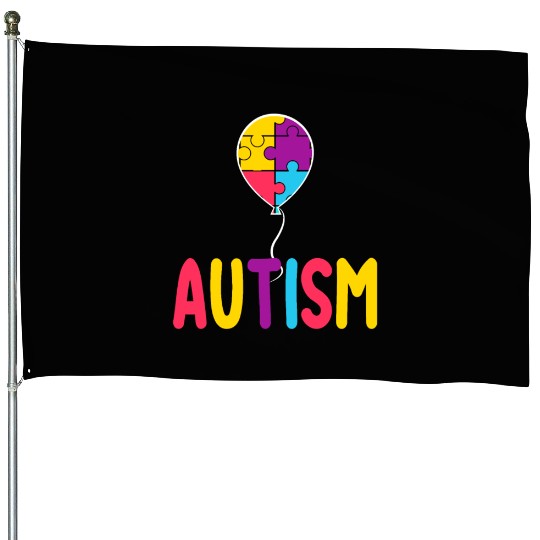 Autism Awareness Balloon - Spread Love and Support House Flags