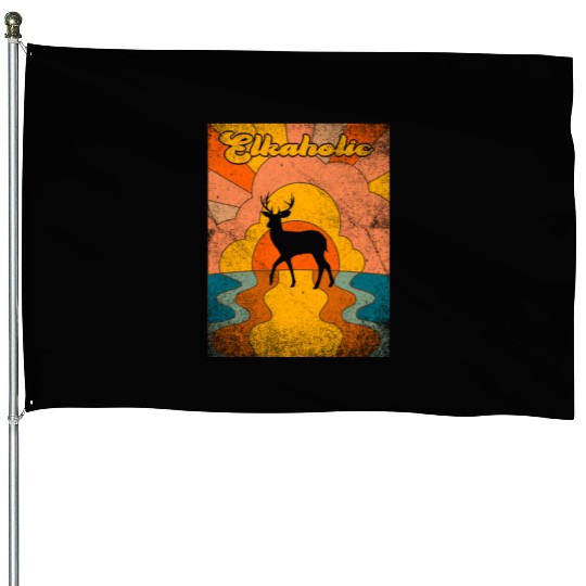Elk Hunting Elkaholic Hunters House Flags