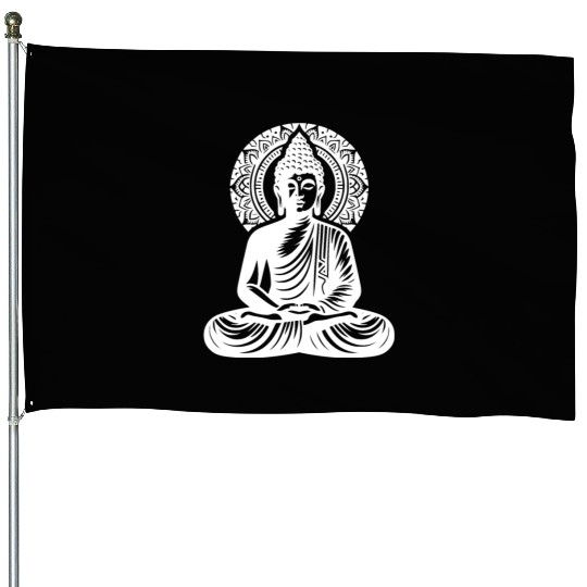 Buddha Yoga Deep Meditation And Calm Centering House Flags