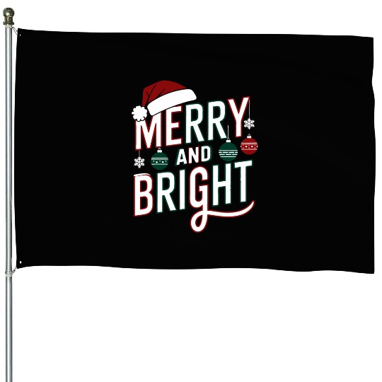 Bright and Merry Holiday Cheer House Flags