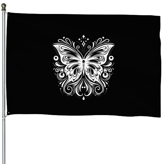Pretty Ink Butterfly Tattoo Kids Style House Flags