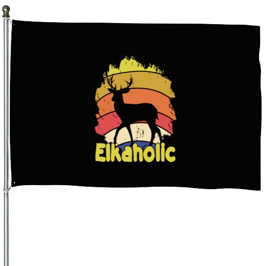 Elk Hunting Elkaholic Hunters House Flags