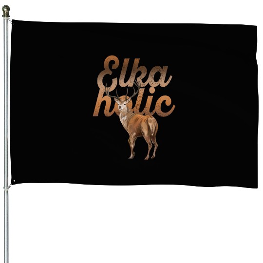 Elk Hunting Elkaholic Hunters House Flags
