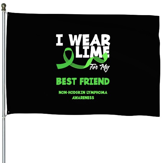 Non-Hodgkin Lymphoma Awareness Lime Best Friend House Flags