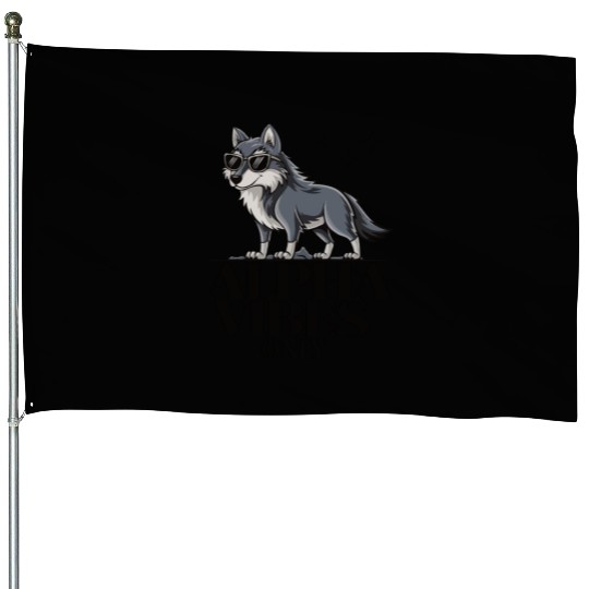 Beautiful gift idea funny quote design Alpha Wolf House Flags