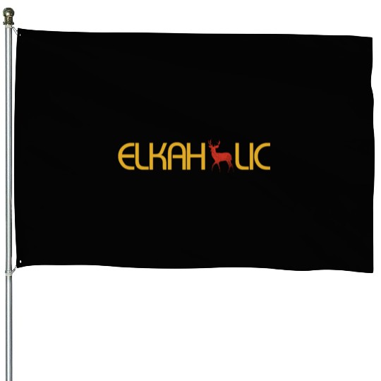 Elk Hunting Elkaholic Hunters House Flags