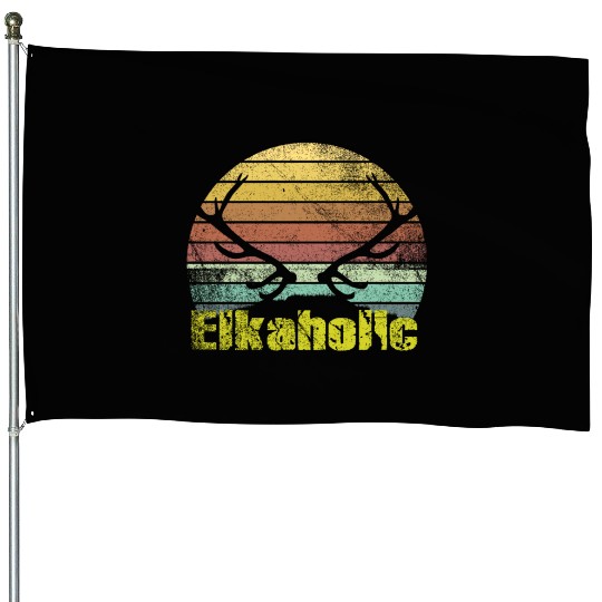 Elk Hunting Elkaholic Hunters House Flags