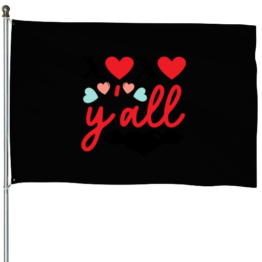 Xoxo Y All, Retro Valentine House Flags