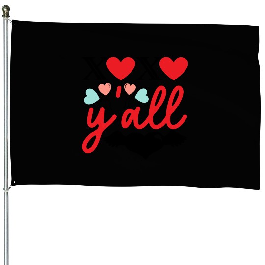 Xoxo Y All, Retro Valentine House Flags