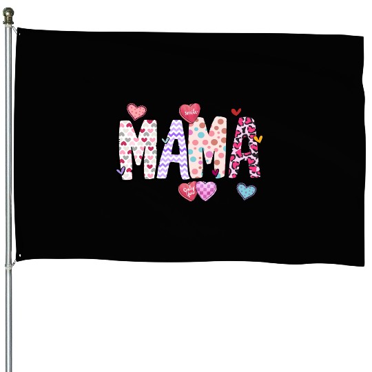 Mama Heart Glitter, Valentines, Valentines Day House Flags