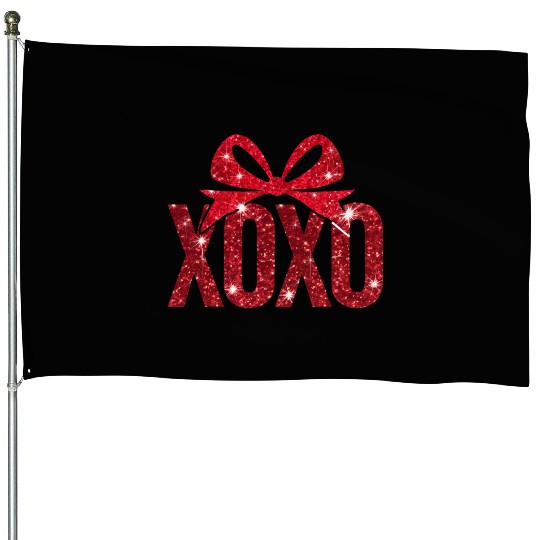 Faux Sequin Xoxo House Flags