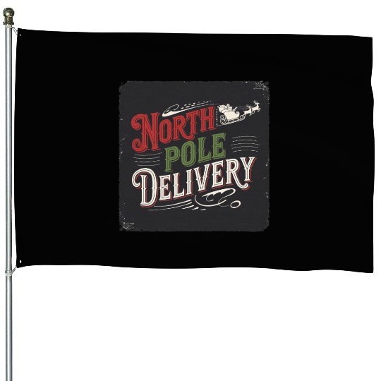 North Pole Express Vintage Style Retro Christmas House Flags