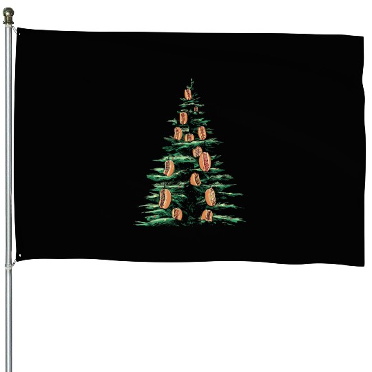 Hot Dog Christmas Tree Holiday Cheer House Flags