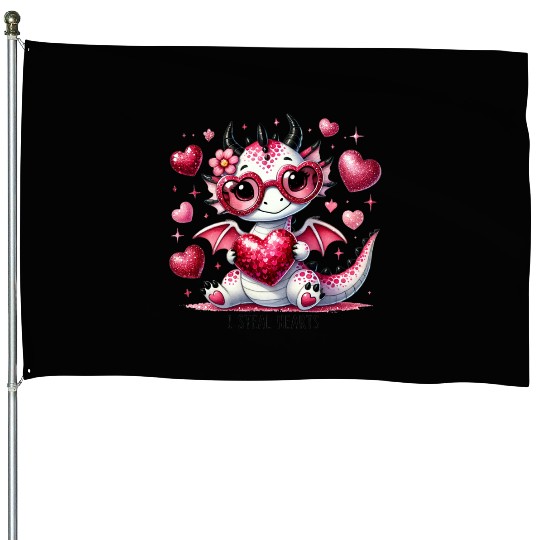 Valentines Day, Retro Valentine, Coquete Valentine House Flags