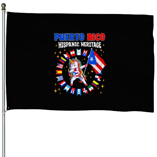 Hispanic Heritage Month Puerto Rico Kids House Flags