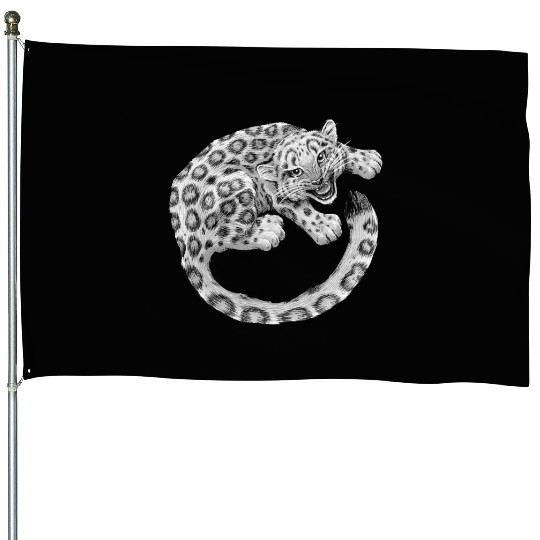 Snow Leopard Cub House Flags