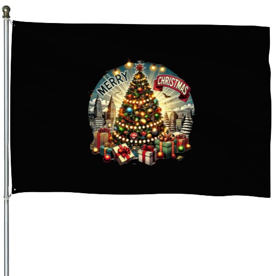 Classic Christmas Tree Design - Christmas Gifts House Flags