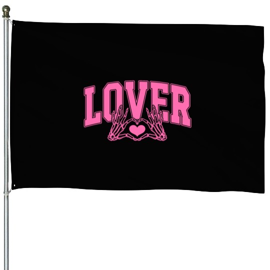 Skeleton Hand Heart Lover Valentine's Day Design House Flags