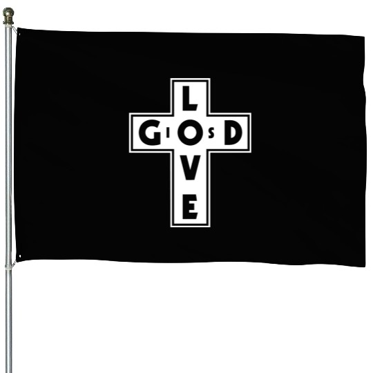 God Is Love Love Jesus Christian Christmas House Flags