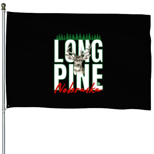 LONG PINE NEBRASKA DEER Family Design House Flags