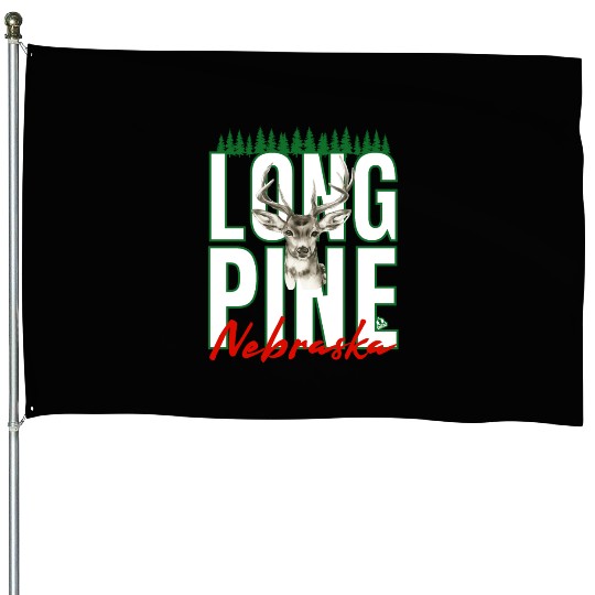 LONG PINE NEBRASKA DEER Family Design House Flags