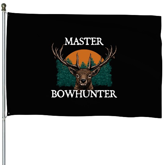 Master Bowhunter Fathers Day Hunting Parents House Flags