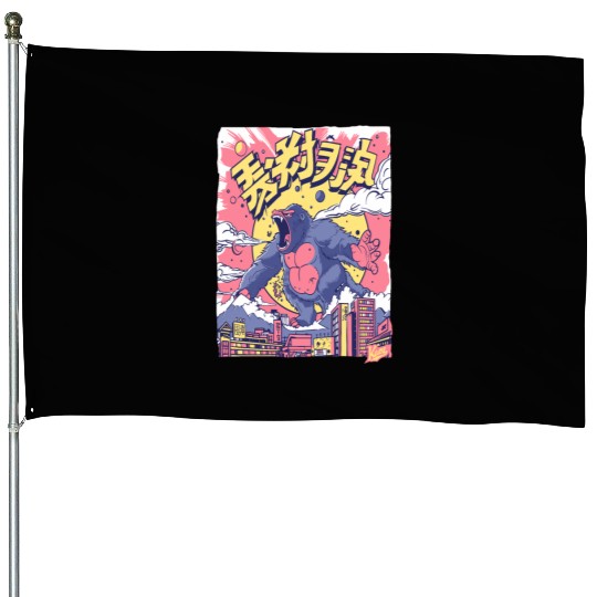 Kaiju Gorilla – Neon City Rampage House Flags