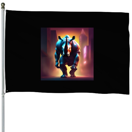 Human Rhino Mutant House Flags
