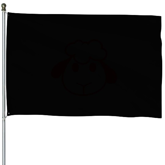 Sheep Face Head Cute Sweet Lamb Cool Comic Baby House Flags