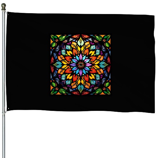 Stained glass window House Flags