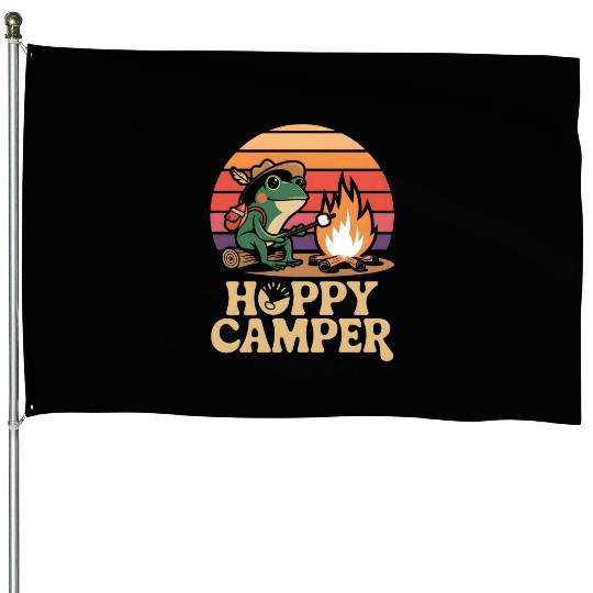 Hoppy Camper Frog House Flags