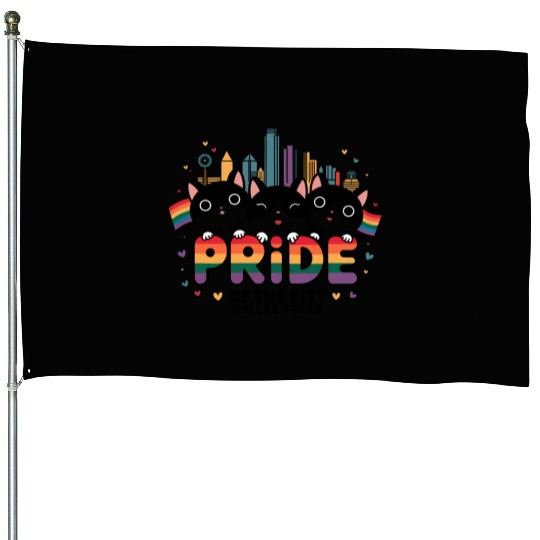 Pride of Dallas City Texas USA Rainbow Flag House Flags